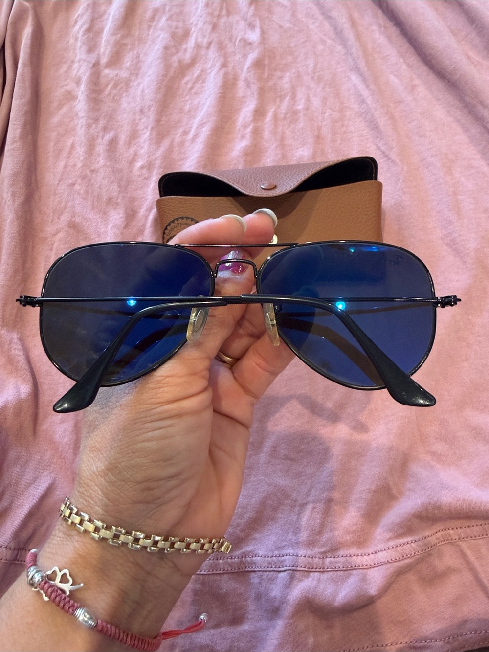 Ray-Ban Aviator Sunglasses - Black Lenses, Brown Case - Picture 2 of 9